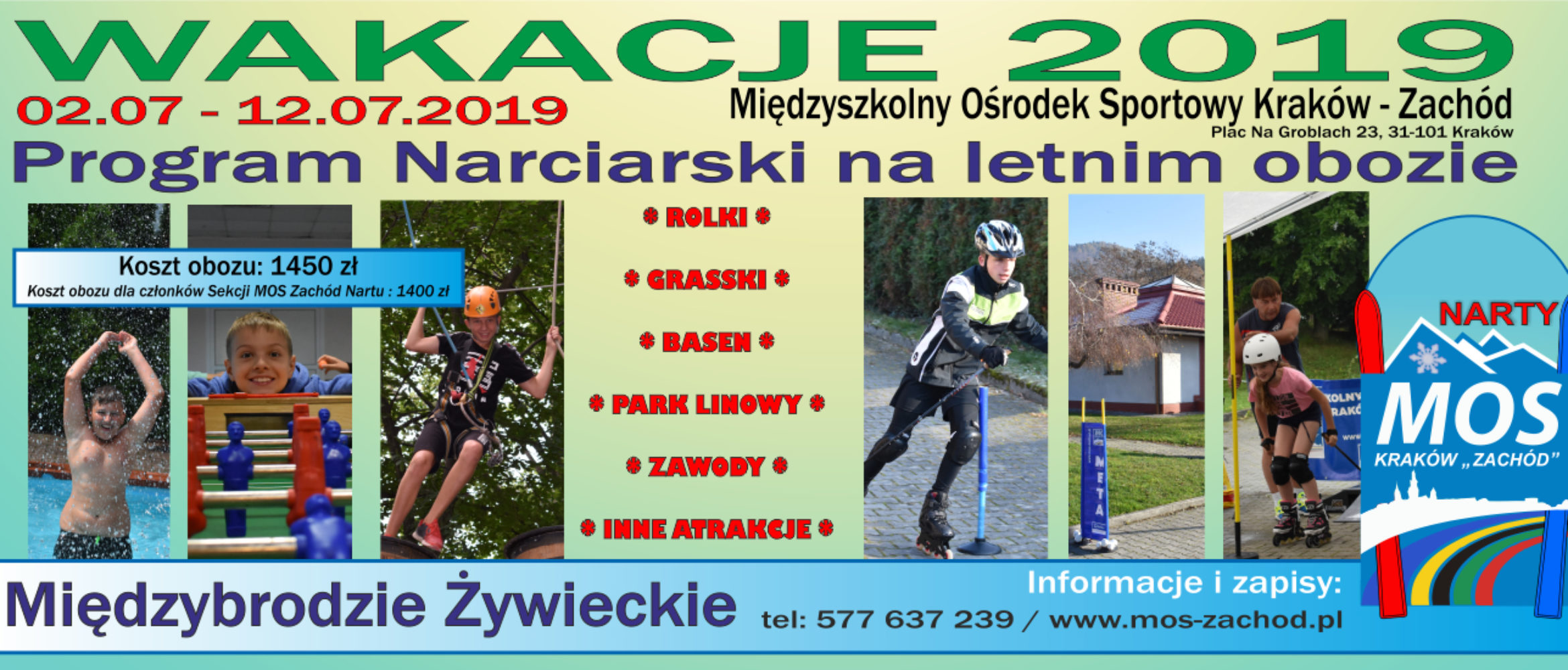 WAKACJE 2019 – Obóz Letni o profilu narciarskim 02.07-12.07.2019 Międzybrodzie Żywieckie